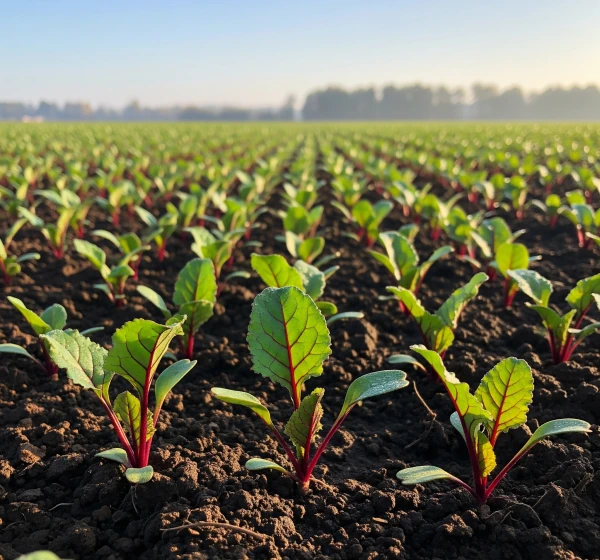 Дружные всходы столовой свеклы