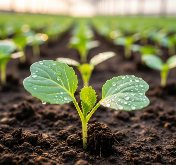 Здоровая рассада капусты с агрогелем