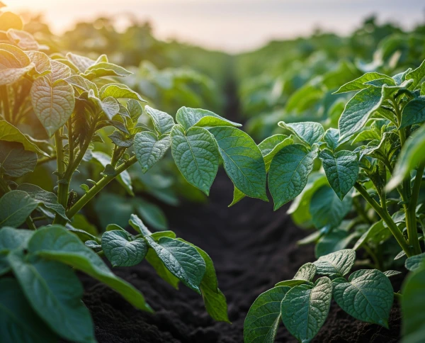 Мощная ботва картофеля