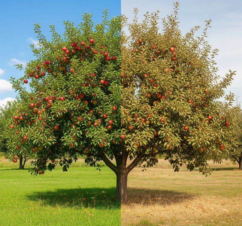 Влияние засухи на плодовые деревья