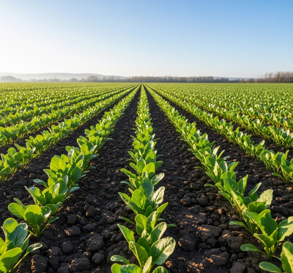 Здоровые всходы сахарной свеклы