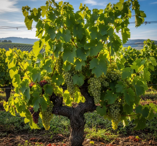 Здоровая виноградная лоза в засушливых условиях